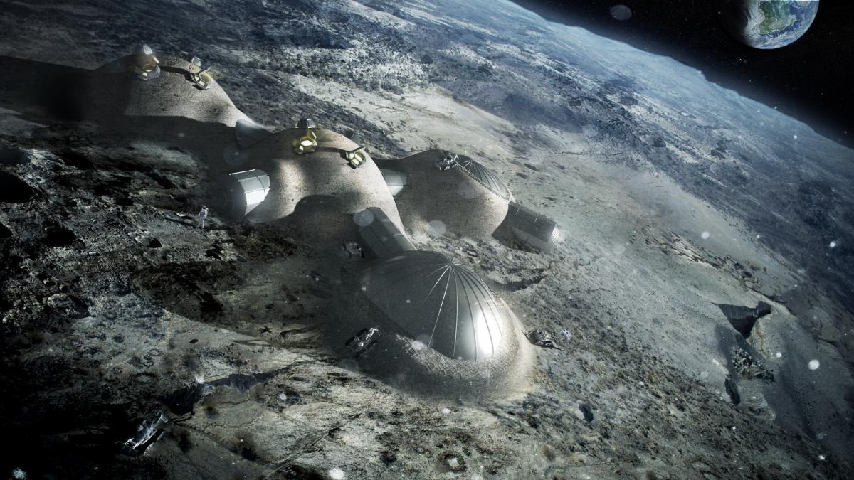 Artist’s impression of a lunar base currently being constructed by ESA