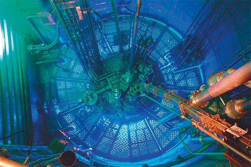 The high-flux reactor at ILL used to artificially produce Pm-147