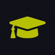 Icon resembling a graduation hat to illustrate education.