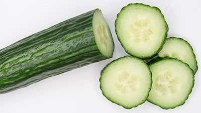 a cucumber with slices