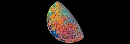 False-colour mosaic of the Moon