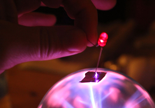 Image of A plasma globe or plasma lamp (also called plasma ball