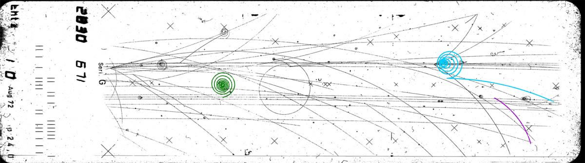 Bubble chamber photo for activity 2