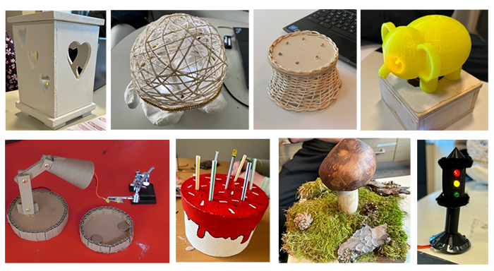 A few more smart lamp examples. There some are in the shape of a cake, a mushroom a traffic light.